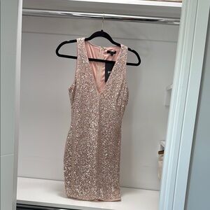Elegant Pink Sequin Dress